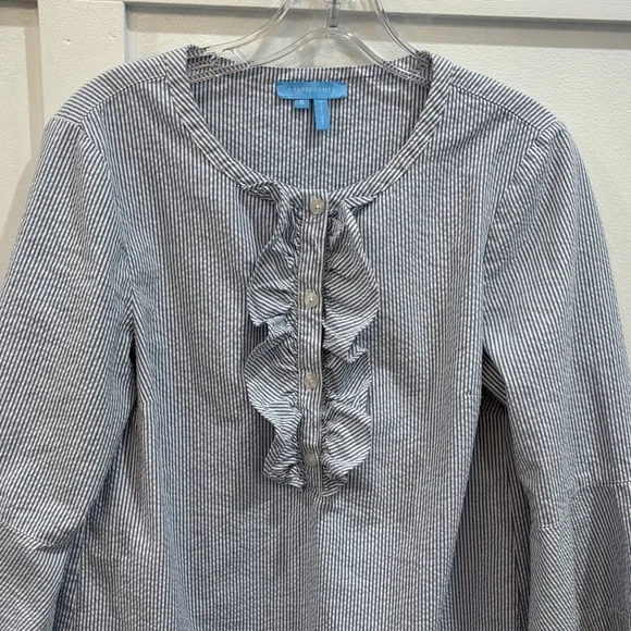 Draper James Women’s Light Blue Ruffle Front Dress - Picture 2 of 4